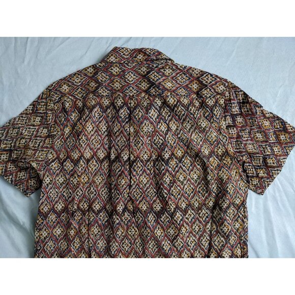 Todd Snyder Shirt Hawaiian Camp Collar Red & Beige Button Up Mens Size L - Picture 3 of 10